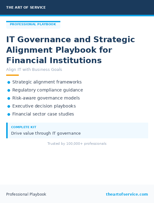 IT Governance and Strategic Alignment Playbook for Financial Institutions