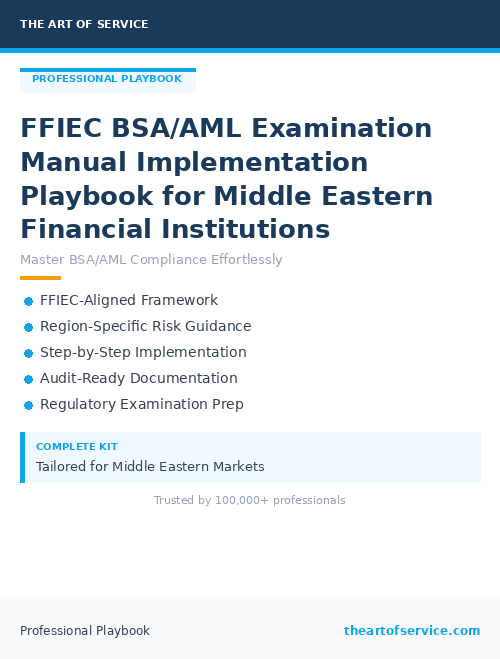 FFIEC BSA/AML Examination Manual Implementation Playbook for Middle Eastern Financial Institutions