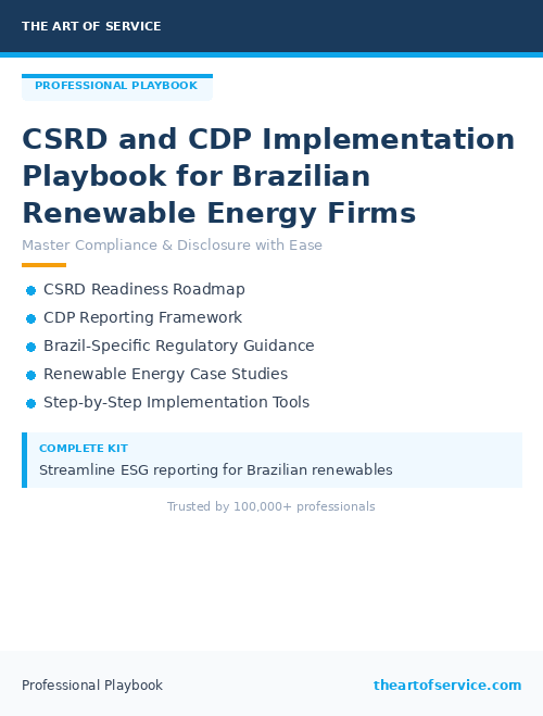 CSRD and CDP Implementation Playbook for Brazilian Renewable Energy Firms