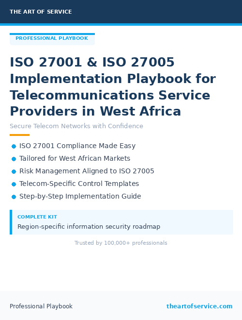 ISO 27001 & ISO 27005 Implementation Playbook for Telecommunications Service Providers in West Africa