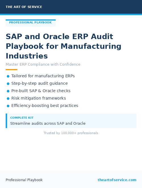 SAP and Oracle ERP Audit Playbook for Manufacturing Industries