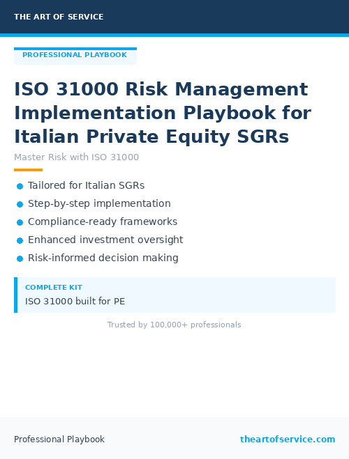 ISO 31000 Risk Management Implementation Playbook for Italian Private Equity SGRs