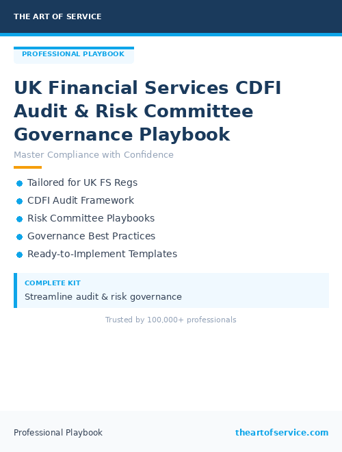 UK Financial Services CDFI Audit & Risk Committee Governance Playbook