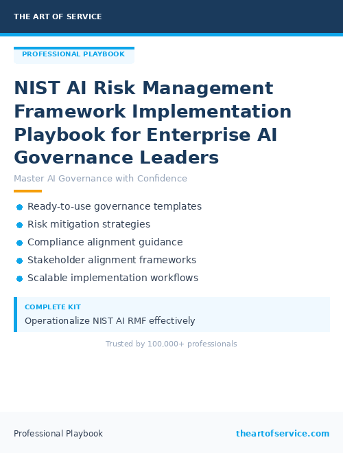 NIST AI Risk Management Framework Implementation Playbook for Enterprise AI Governance Leaders