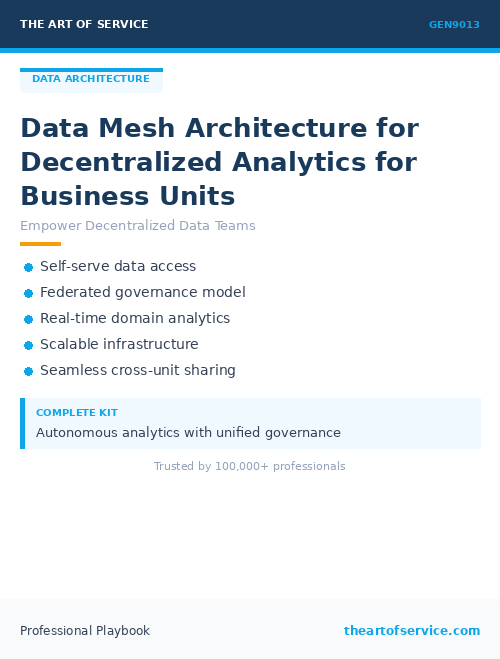 GEN9013 Data Mesh Architecture for Decentralized Analytics for Business Units