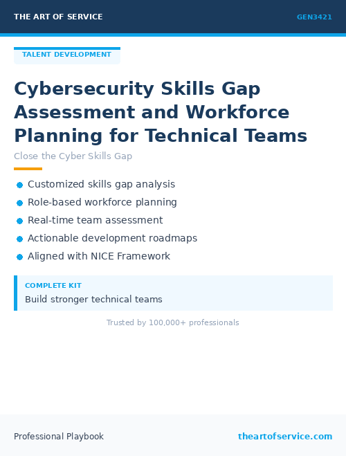 GEN3421 Cybersecurity Skills Gap Assessment and Workforce Planning for Technical Teams