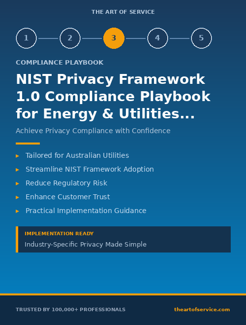NIST Privacy Framework 1.0 Compliance Playbook for Energy & Utilities in Australia