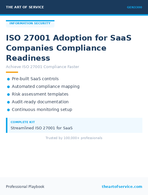 GEN3300 ISO 27001 Adoption for SaaS Companies Compliance Readiness