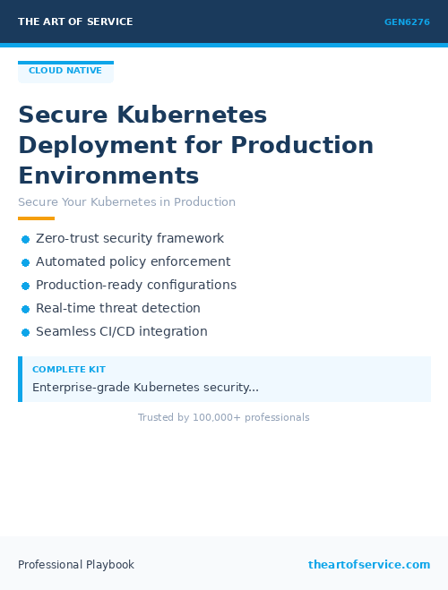 GEN6276 Secure Kubernetes Deployment for Production Environments