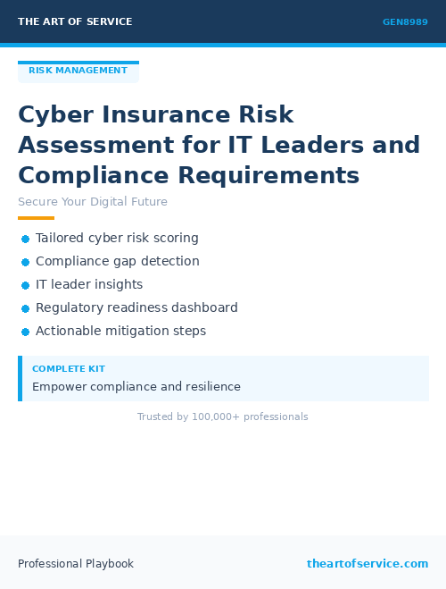 GEN8989 Cyber Insurance Risk Assessment for IT Leaders and Compliance Requirements