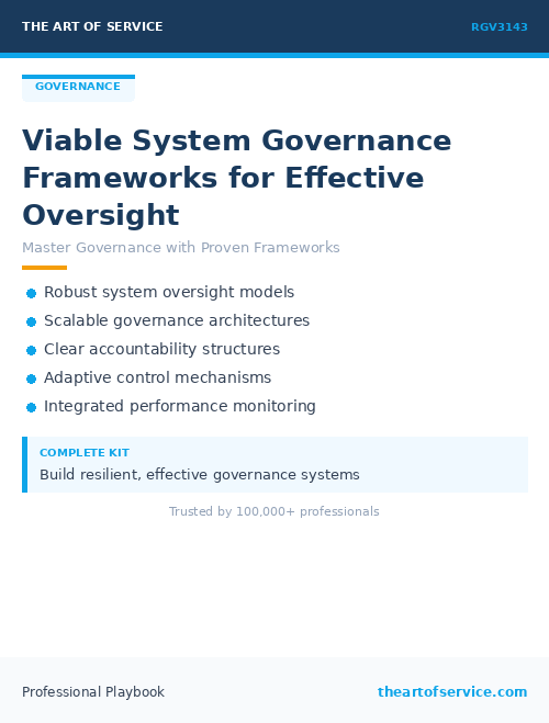 RGV3143 Viable System Governance Frameworks for Effective Oversight