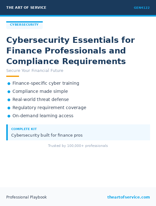 GEN4122 Cybersecurity Essentials for Finance Professionals and Compliance Requirements