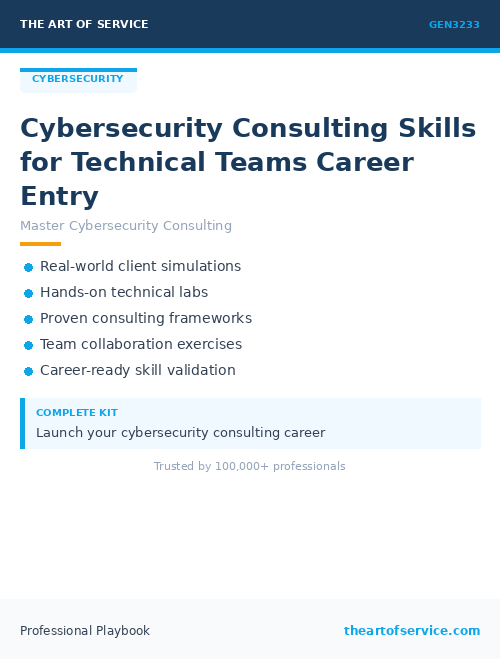 GEN3233 Cybersecurity Consulting Skills for Technical Teams Career Entry