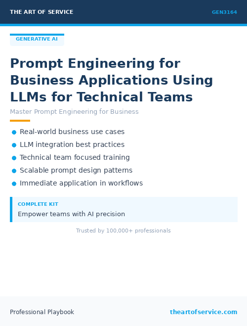 GEN3164 Prompt Engineering for Business Applications Using LLMs for Technical Teams