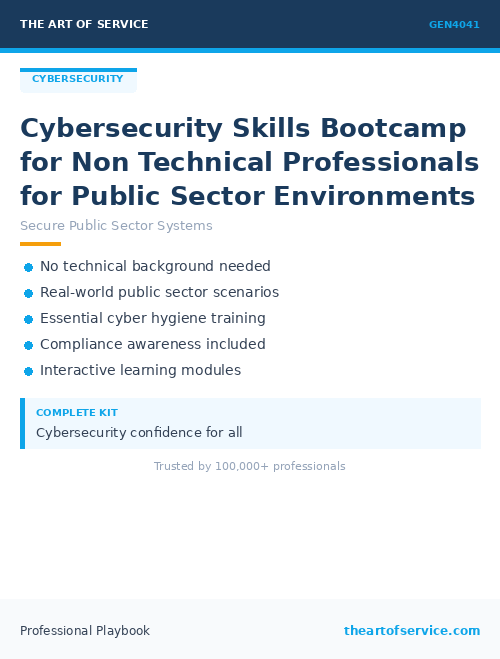 GEN4041 Cybersecurity Skills Bootcamp for Non Technical Professionals for Public Sector Environments