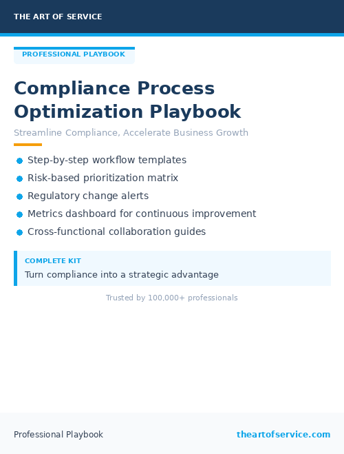 Compliance Process Optimization Playbook