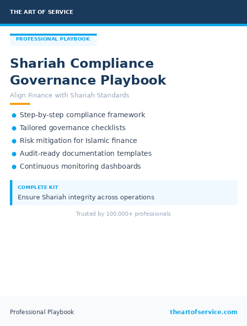 Shariah Compliance Governance Playbook
