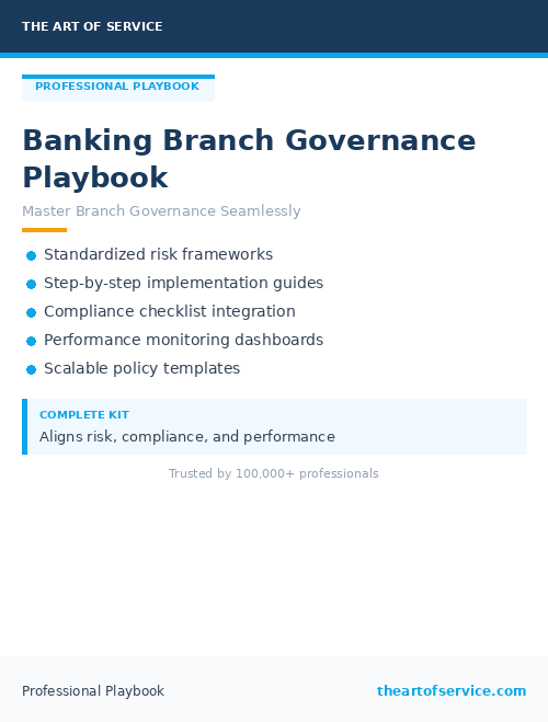 Banking Branch Governance Playbook