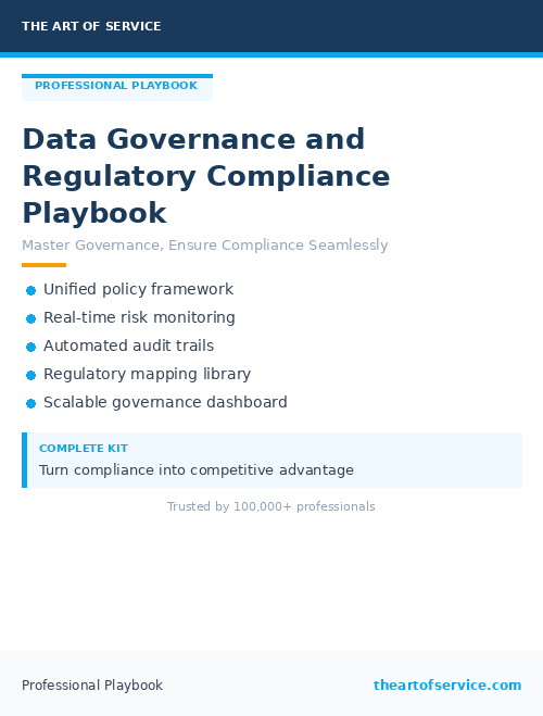 Data Governance and Regulatory Compliance Playbook