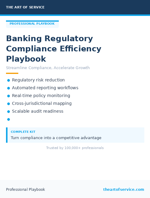 Banking Regulatory Compliance Efficiency Playbook