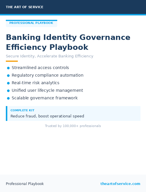 Banking Identity Governance Efficiency Playbook