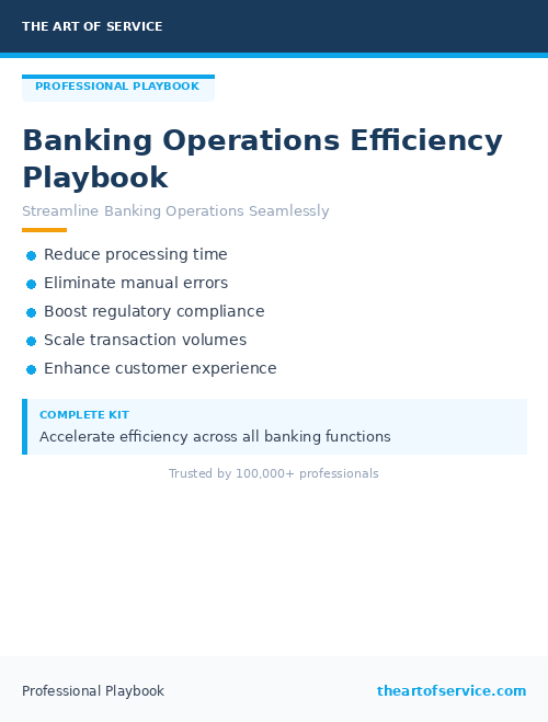 Banking Operations Efficiency Playbook
