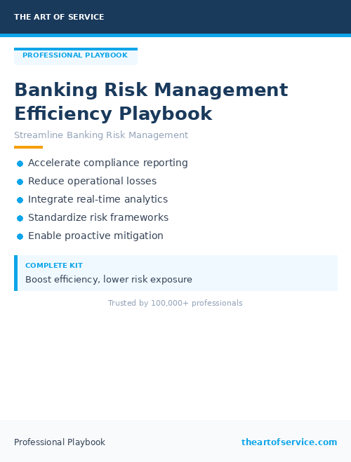 Banking Risk Management Efficiency Playbook
