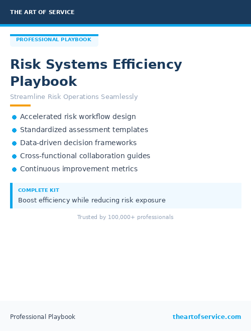 Risk Systems Efficiency Playbook