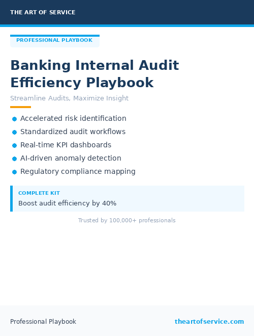 Banking Internal Audit Efficiency Playbook
