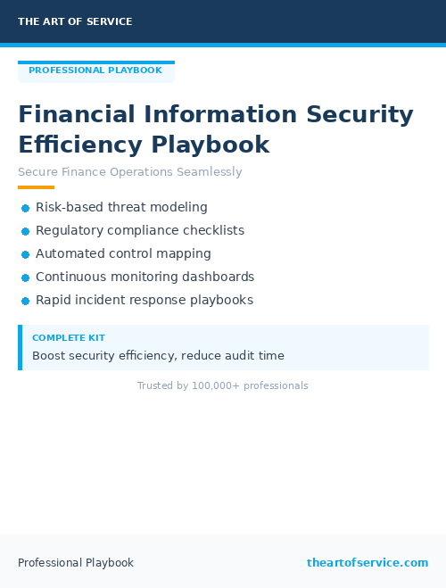Financial Information Security Efficiency Playbook