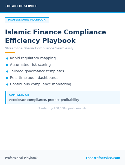 Islamic Finance Compliance Efficiency Playbook