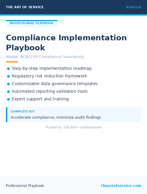 BCBS239 Compliance Implementation Playbook