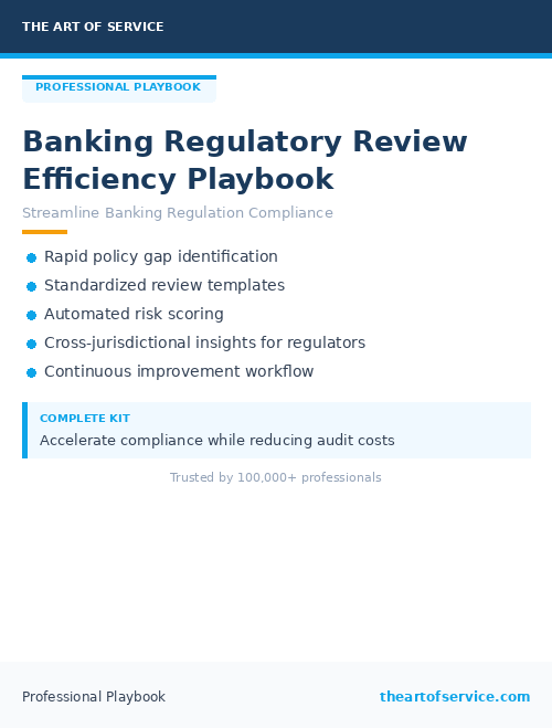 Banking Regulatory Review Efficiency Playbook