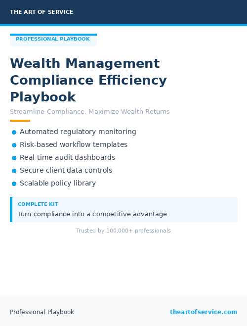Wealth Management Compliance Efficiency Playbook