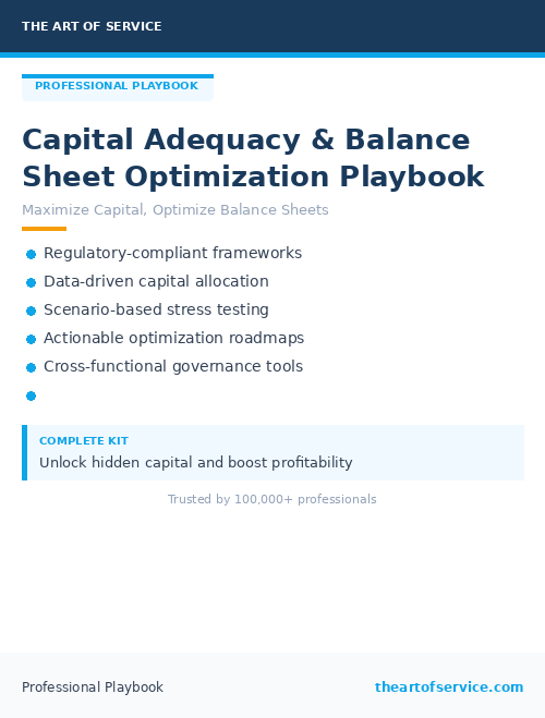 Capital Adequacy & Balance Sheet Optimization Playbook