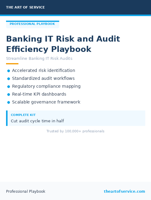Banking IT Risk and Audit Efficiency Playbook