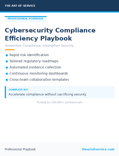 Cybersecurity Compliance Efficiency Playbook