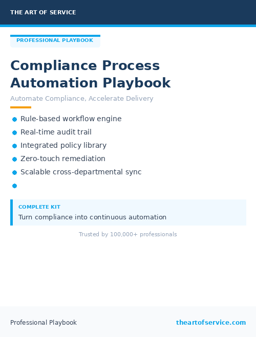 Compliance Process Automation Playbook