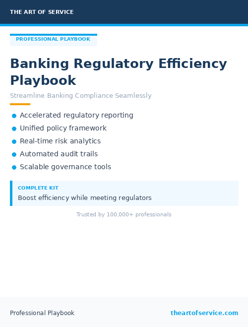 Banking Regulatory Efficiency Playbook