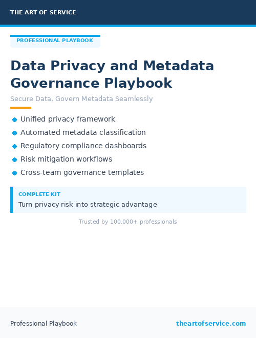 Data Privacy and Metadata Governance Playbook