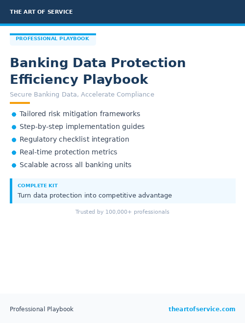 Banking Data Protection Efficiency Playbook