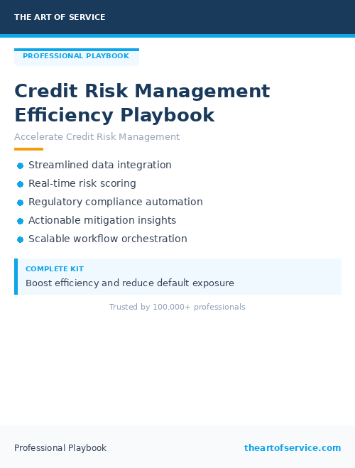 Credit Risk Management Efficiency Playbook
