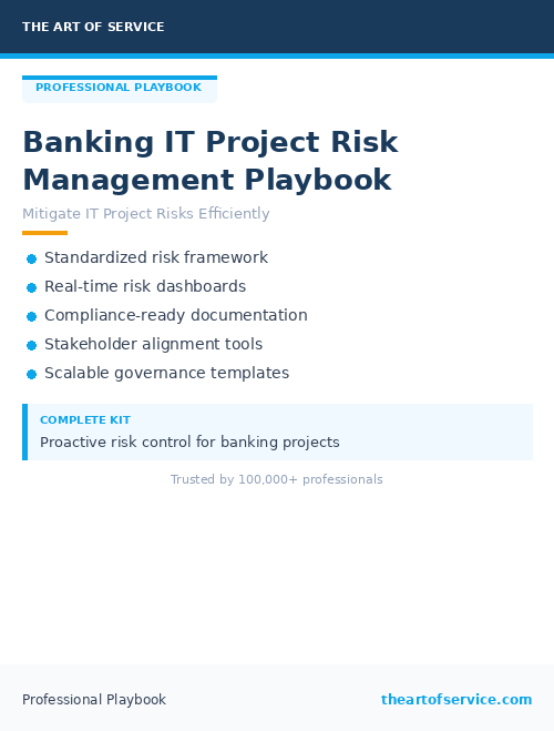 Banking IT Project Risk Management Playbook
