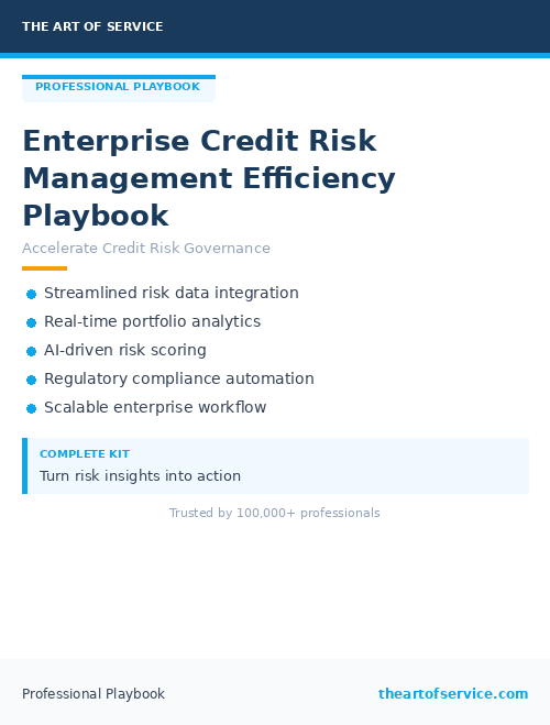 Enterprise Credit Risk Management Efficiency Playbook