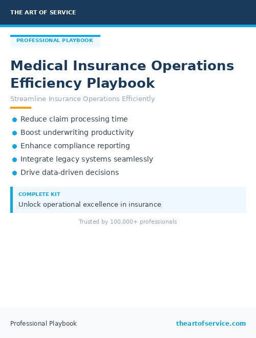 Medical Insurance Operations Efficiency Playbook