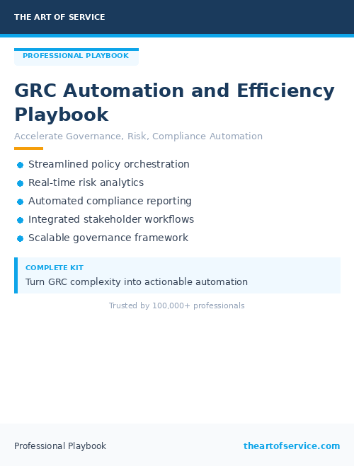 GRC Automation and Efficiency Playbook