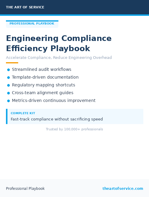 Engineering Compliance Efficiency Playbook