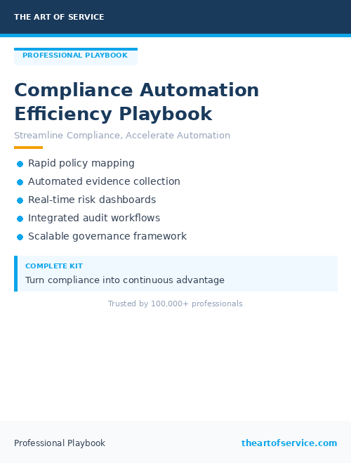 Compliance Automation Efficiency Playbook