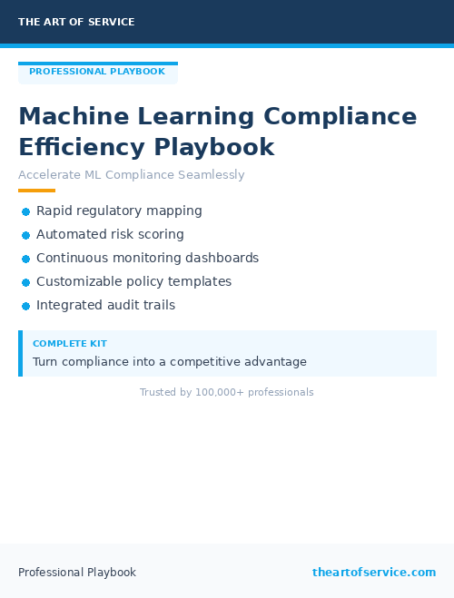 Machine Learning Compliance Efficiency Playbook