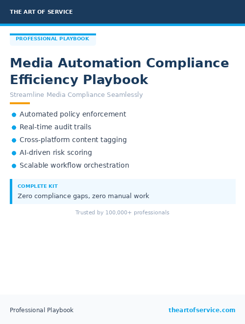 Media Automation Compliance Efficiency Playbook